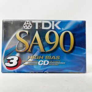 TDK SA90 3 pack Cassette Tapes High Bias High Output Super Avilyn ii - New Seale